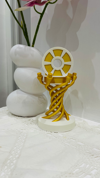 dorado carrete trofeo by longix97 arte modelos escultura multicolor apoyo rápido impresión oro color 3d print model - Mito3D