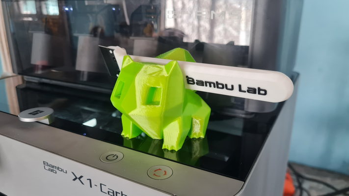 poly bulbasaur scraper holder remixed by lalboys design 3d printing art sculptures pokemon lowpoly game anime cartoon bambu pikachu starterpokemon nintendo boy 3d print model - Mito3D