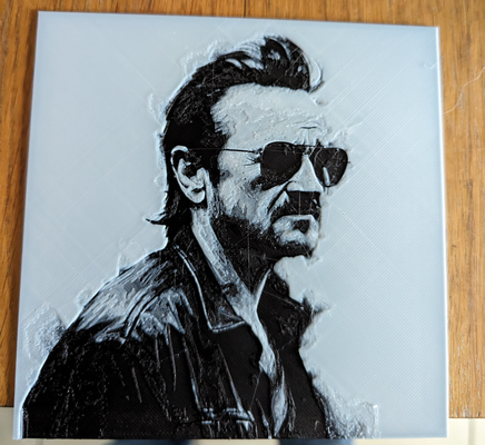 bono vox u2 retrato by innocraftmaestro arte modelos cantor forja chapéus 3d print model - Mito3D