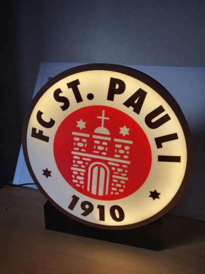 fc st pauli amburgo lightbox by razer05 arte segni loghi calcio scatola luminosa 3d print model - Mito3D