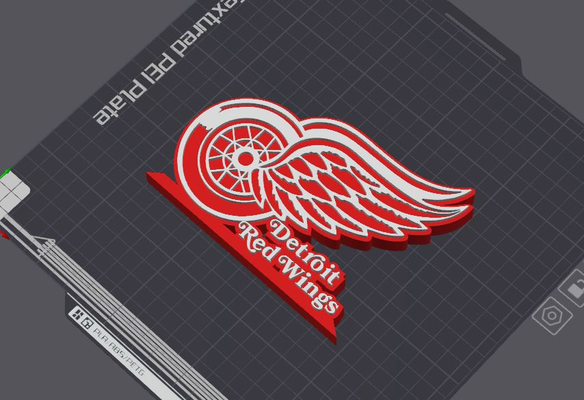 detroit rosso ali tavolo in piedi by 5kyrunn3r arte segni loghi rosse nhl nazionale hockey lega america uniti d'america michigan logo cartello stanley tazza ghiaccio canada ligue de ams pronto 3d print model - Mito3D