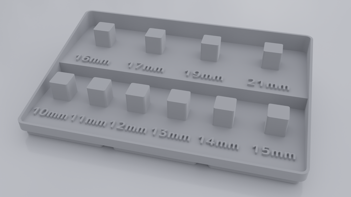 gridfinity enchufe almacenamiento 3 8 métrico remezclado by leinigoe herramientas mano puerto carga pittsburgh profundo organizador 10mm herramienta trinquete compartimiento caja 3d print model - Mito3D