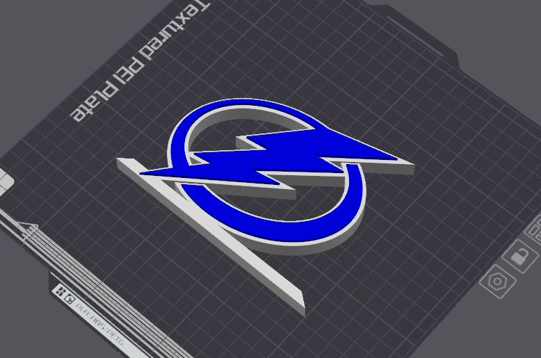 tampa defne şimşek logo masa ayakta durmak by 5kyrunn3r sanat işaretler logolar ulusal hokey lig nhl buz hokeyi işaret florida amerika birleşik devletleri doğu konferans ams hazır 3D print model - Mito3D