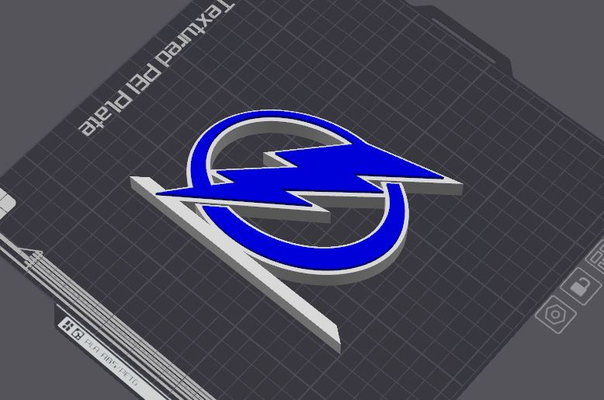 tampa baia fulmini logo tavolo in piedi by 5kyrunn3r arte segni loghi nazionale hockey lega nhl ghiaccio cartello florida america uniti d'america orientale conferenza ams pronto 3d print model - Mito3D