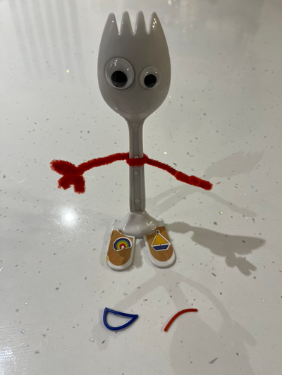 toy story forky eyebrow mouth by returntosender77 toys & games characters 3d print model - Mito3D