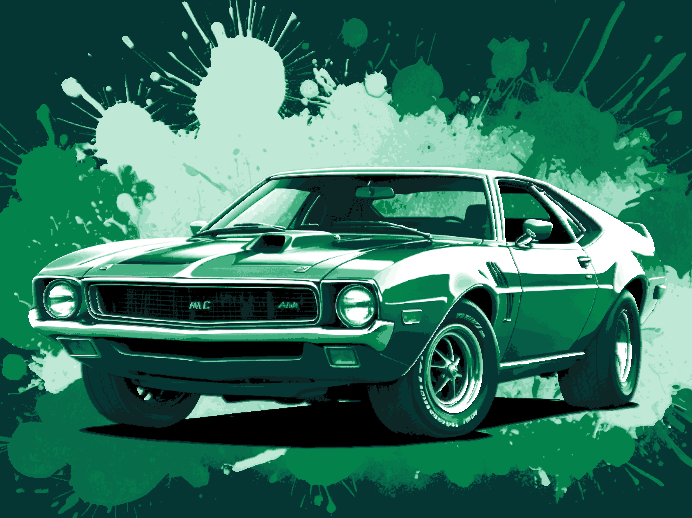 forja chapéus arte músculo carro series 1969 amc amx 3 by mclanesmemories 2d musclecar amx3 livro marca marcador páginas 3D print model - Mito3D