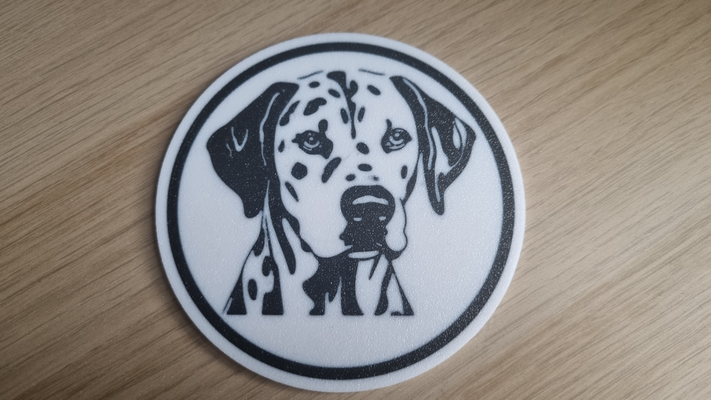 dalmatien coaster by monsieur jay ménage décor dalmatiens verre chiens chien multicolore 3d print model - Mito3D