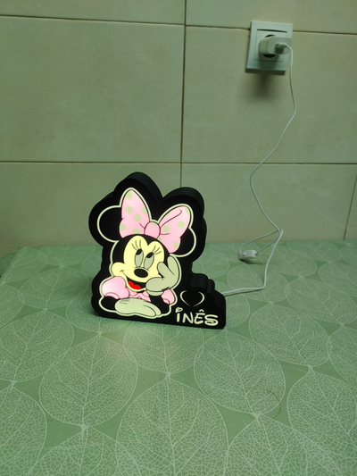 ligero caja minnie by fasiva arte señales logos ligera lámpara lumiere luminaria lámpara led juego azar preparar conjunto 3d print model - Mito3D