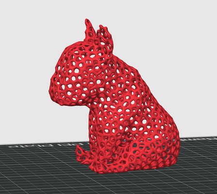 voronoi bulldog francese by terabite miniature animali cane 3d print model - Mito3D