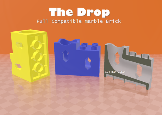 far cadere remixato by bam design giocattoli giochi hubelino duplo marmo marblerun autunno ragazzi giocattolo legoduplo goccia pista palla 3d print model - Mito3D