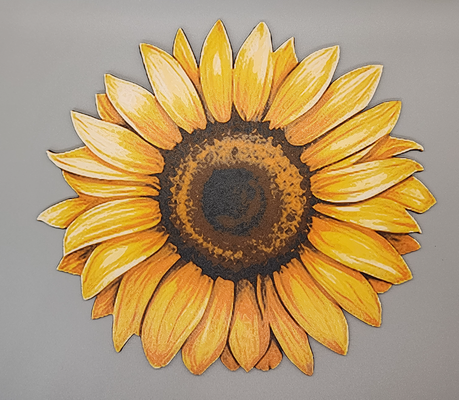 hueforge sunflower by j3dps generative 3d model & lithophane flower summer wall art 3d print model - Mito3D