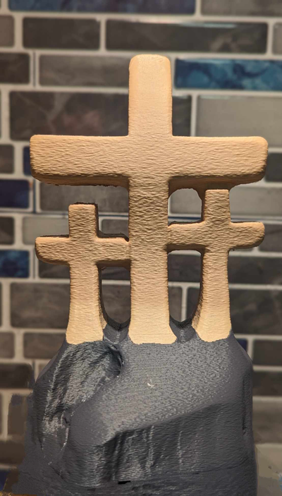 3 kreuze by leben 3d druckt gravuren kunst skulpturen kreuz jesus 3d print model - Mito3D