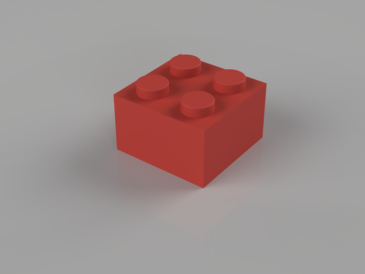 brick 2x2 v2 by gimmy3d toys & games legobrick 3d print model - Mito3D