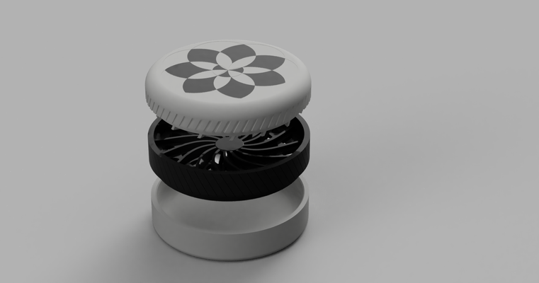 kitchen flower grinder - triple chamber turbine by samispiller tools hand tool herb herbgrinder 3d print model - Mito3D