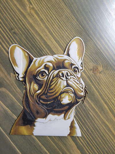 francês buldogue forja chapéus by 3d esforços arte 2d frenchy jornada bulldog pintura 3d print model - Mito3D