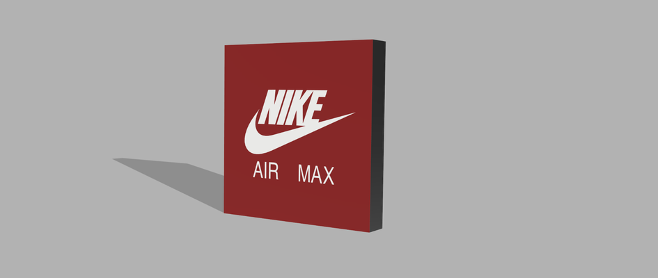 nike luft max logo leuchtkasten by razer05 kunst zeichen logos schuhe 3d print model - Mito3D