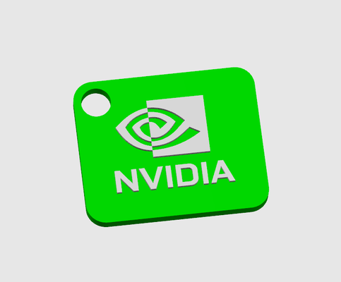 nvidia keychain by dub1ns art signs & logos rtx 3d print model - Mito3D