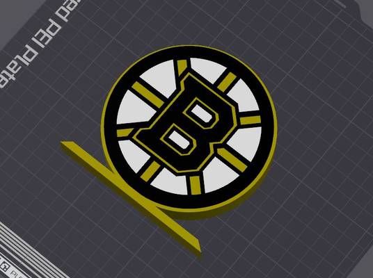 bostón bruins logo mesa estante soporte by 5kyrunn3r arte señales logos massachusetts nhl firmar nacional hockey liga hielo original stanley taza ams listo 3d print model - Mito3D