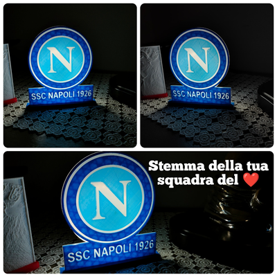 lamp napoli by 3dprint-k81 household decor fc calcio seriea 3d print model - Mito3D