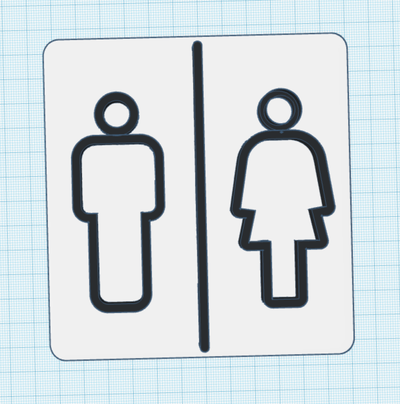 toilet wc restroom sign man woman background remixed by user 2052003338 art signs & logos bathroom multicolor 3d print model - Mito3D