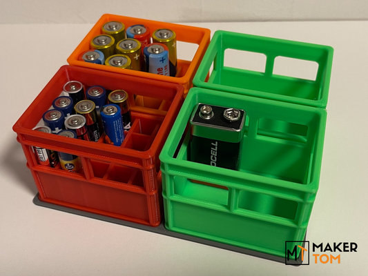 battery crate aaa aa box by maker tom hobby & diy electronics plate beer beercrate 3d print model - Mito3D