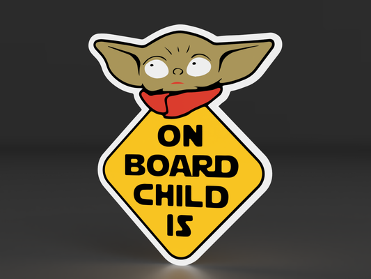 baby yoda on tafel kind is wagen zeichen krieg sterne by lozagon1234 kunst logos zubehör babyyoda 3d print model - Mito3D