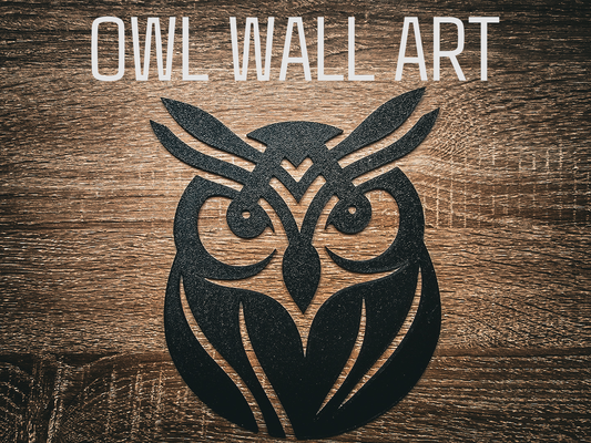 mur art décor hibou by conclusion 2d mural décoration 3d print model - Mito3D