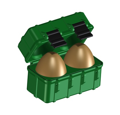 rugged egg box - two piece version remixed by cad-guy household house models case fridge storage storagebox easteregg eggs gearbox ruggedcase eggcup eastereggdisplay eastereggholder eggholder eggstand ruggedbox 3d print model - Mito3D