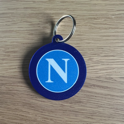 napoli keychain - portachiavi by 3dingo art signs & logos italian football calcio soccer sscn sscnapoli naples serie a ssc keyring 3d print model - Mito3D