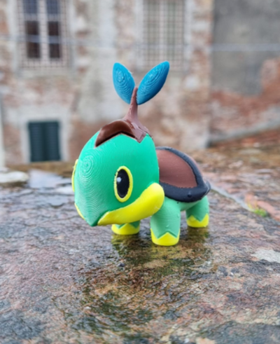 pokemon colored turtwig by big simi toys & games characters poke ball pokeball baby character blender blender3d cute fan cartoon nintendo cartooncharacter ams starter art collectible gift 3d print model - Mito3D