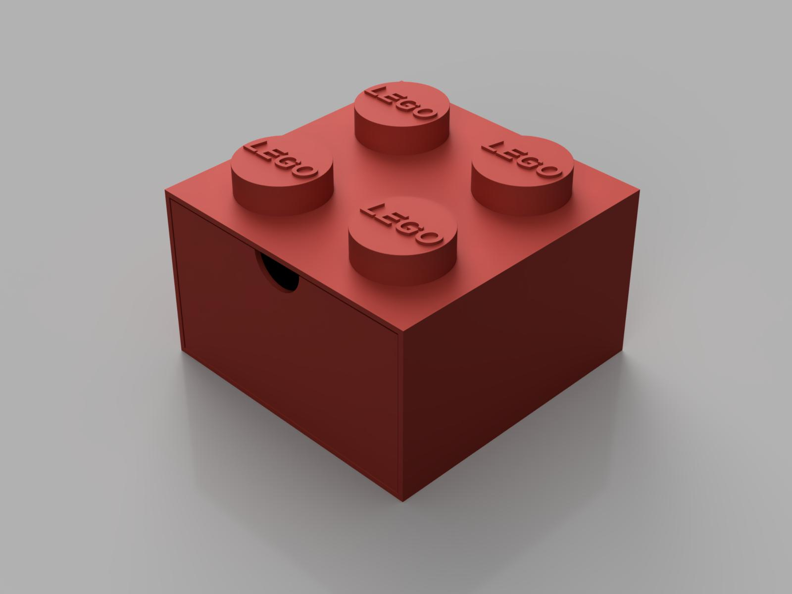 lego chest of drawer 2x2 16cm v2 by gimmy3d household decor brick box legobox 3D print model - Mito3D