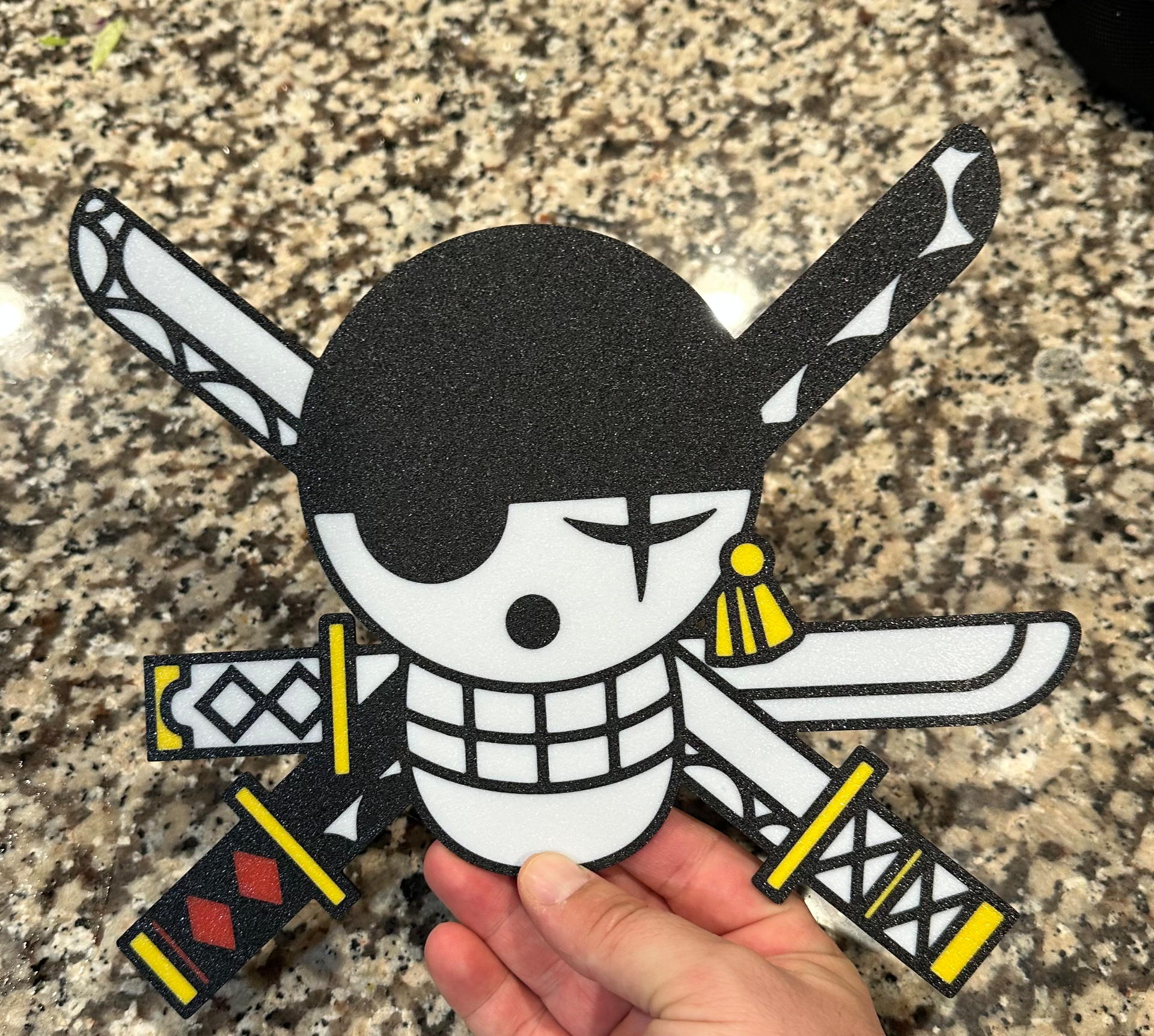 one piece zoro pirate flag logo by atyourleasureprints household decor anime characters multicolor print ams x1 carbon art 2024 wall display accessories 3D print model - Mito3D