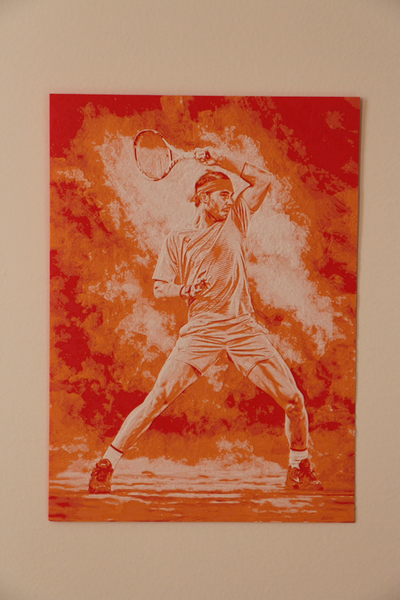 nadal affiche forge chapeaux ams prêt by swiss 3dprinter génératif 3d modèle lithophane peinture tennis 3d print model - Mito3D