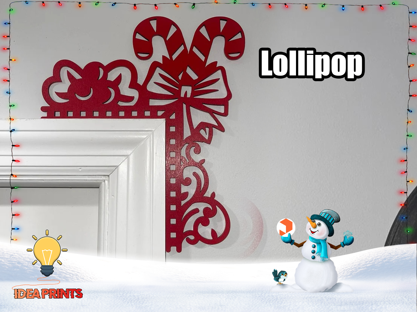 christmas door trim corner - lollipop 2 by idea prints household decor christmasdecoration doortrimcorner 3D print model - Mito3D