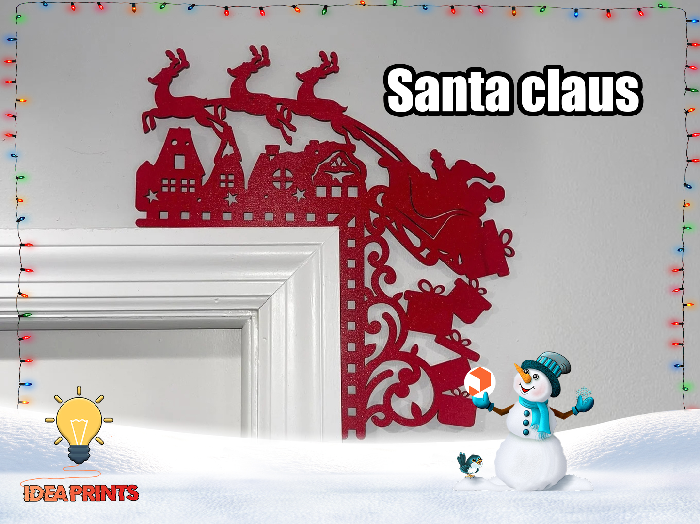 natale porta trim angolo santa claus 4 by idea stampe domestico arredamento decorazioni natalizie natale ragazzino rifinitura slitta 3D print model - Mito3D