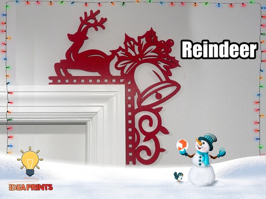 weihnachten tür trimmen ecke reindeer 5 by idee druckt haushalt dekor rentier rentierweihnachten weihnachtsdekorationen natale rutschen abschneiden 3d print model - Mito3D