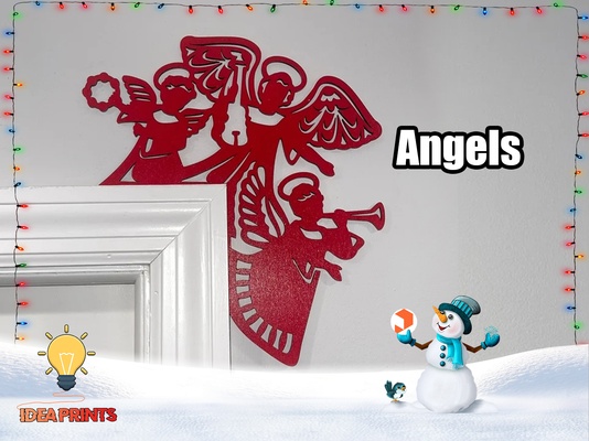 christmas door trim corner - angels 9 by idea prints household decor christmasornament christmasdecoration natale doortrimcorner angoloporta angeli 3d print model - Mito3D