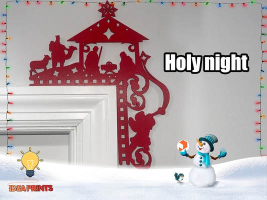 natale porta trim angolo santo notte 15 by idea stampe domestico arredamento ornamento natale decorazioni natalizie rifinitura 3d print model - Mito3D