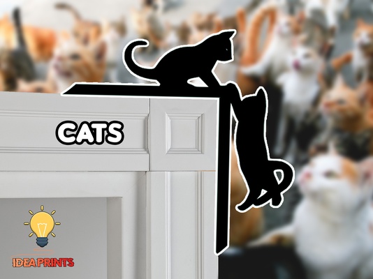 room door trim corner - cats 5 by idea prints household decor cat bedroom doortrimcorner 3d print model - Mito3D