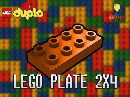 brique duplo assiette 2x4 40666 by idée impressions jouets jeux construction ensembles 2x4brick 3d print model - Mito3D