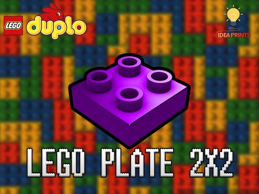 brique duplo assiette 2x2 40665 by idée impressions jouets jeux construction ensembles legobrick legoduplo 2x2brick legobrick2x2 plaque 3d print model - Mito3D