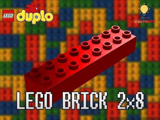 duplo ladrillo 2x8 4199 by idea huellas dactilares juguetes juegos lego 2x8brick 3d print model - Mito3D