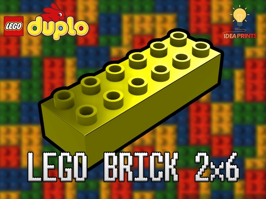 duplo ladrillo 2x6 2300 by idea huellas dactilares juguetes juegos 2x6brick 3d print model - Mito3D