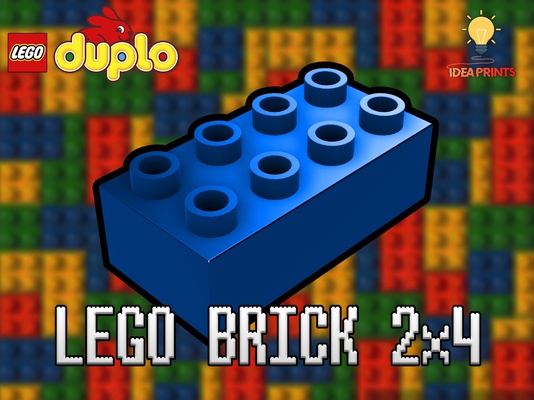 duplo ladrillo 2x4 3011 by idea huellas dactilares juguetes juegos construcción conjuntos lego legoduplo 2x4brick 3d print model - Mito3D