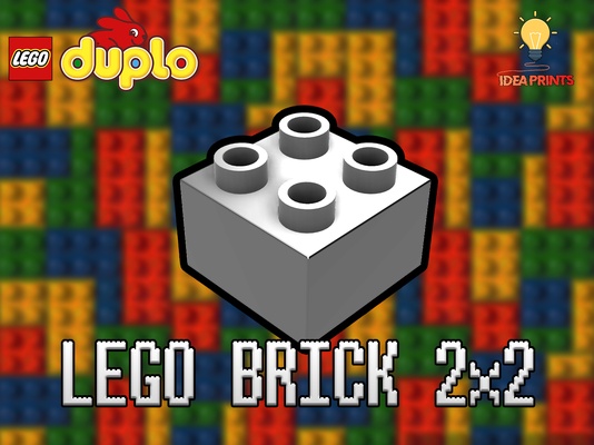 duplo tijolo 2x2 3437 by idéia estampas brinquedos jogos construção conjuntos legobrick legoduplo 2x2brick legobrick2x2 3d print model - Mito3D