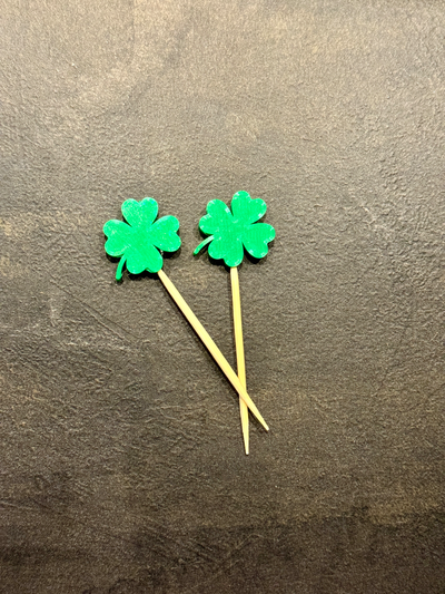 pimp my toothpick lucky clover remixed by paulbpunkt household festivities toothpicks dinner decoration newyear newyear2024 luck cloverleaf zahnstocher 3d print model - Mito3D