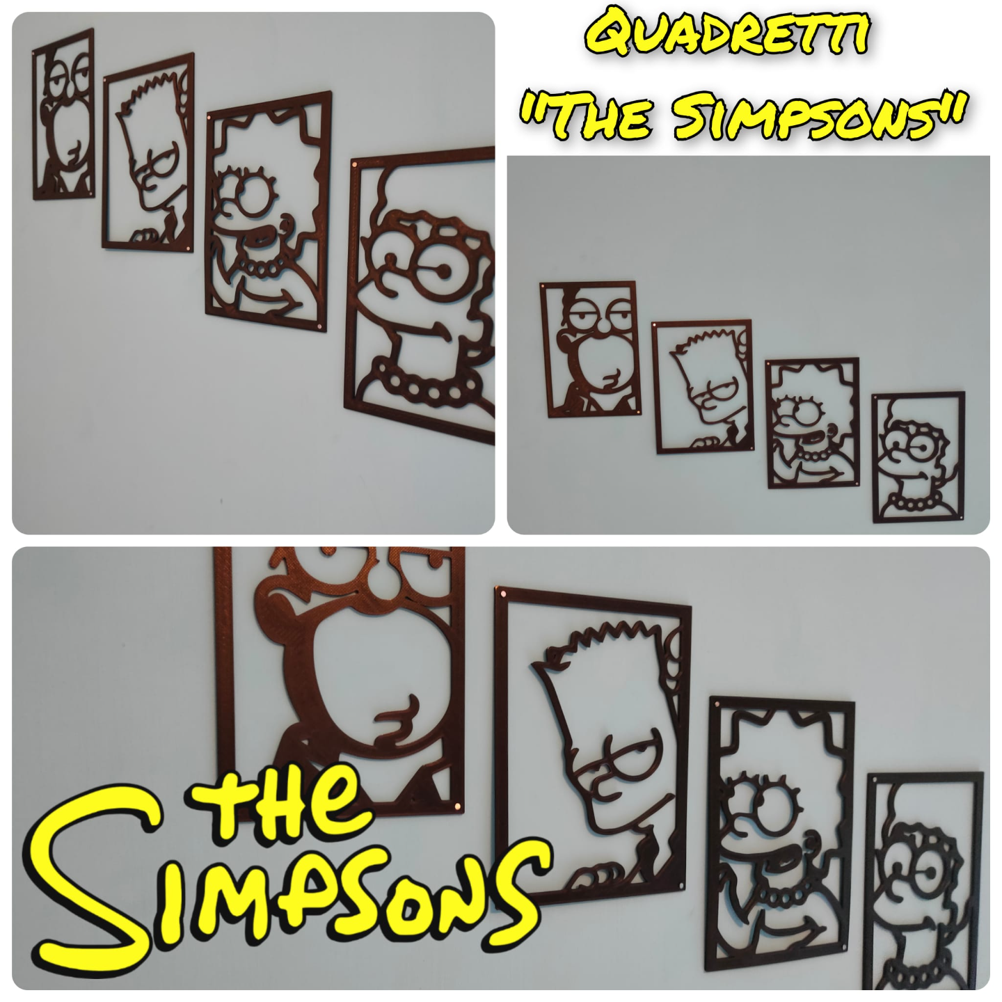 simpsons by 3dprint k81 art 2d simpsons décor gamins dessin animé bart simpson homère margesimpson margarine lisa 3D print model - Mito3D