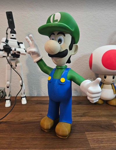 luigi super mario remixed by mrgnarly toys & games characters complete print toad 3d print model - Mito3D