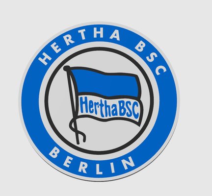 hertha bsc berlino cartello by 3dprintcess arte segni loghi hertha germania tedesco bundesliga zwote calcio calcio logo wappen 3d print model - Mito3D