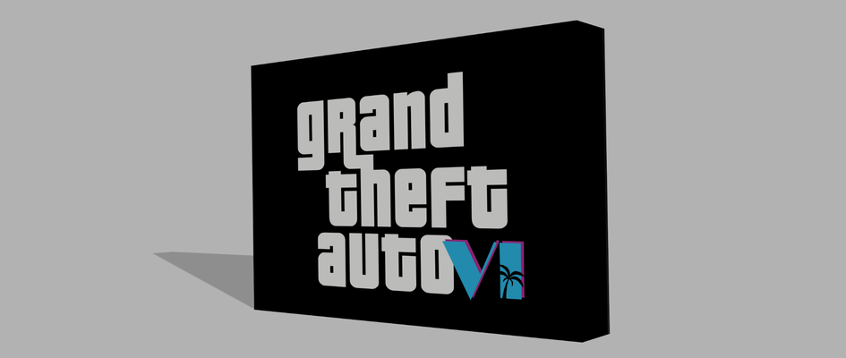 gta 6 lightbox by razer05 arte segni loghi mille dollari eredità auto stazione gioco 3d print model - Mito3D